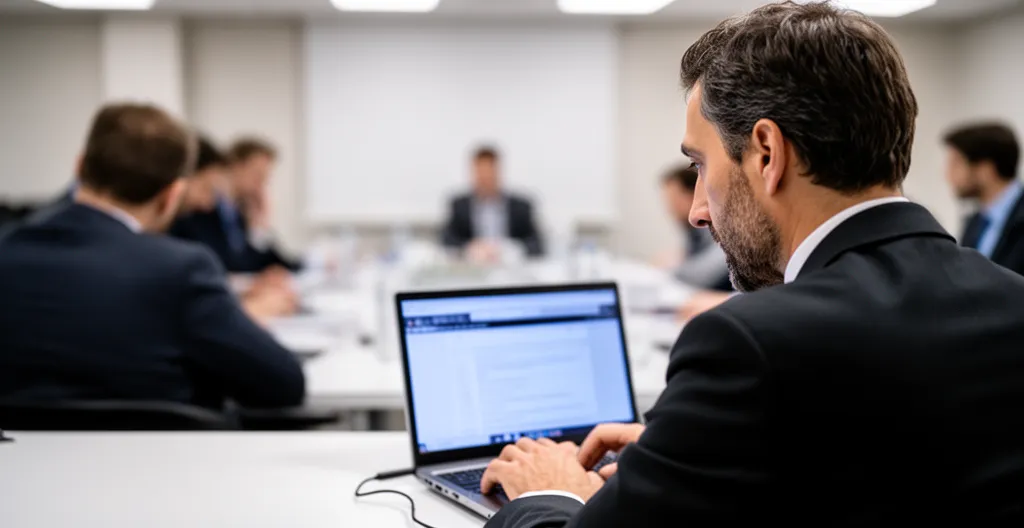 Rédacteur professionnel prenant des notes lors d'une réunion CSE