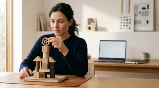 Entrepreneur organisant sereinement son espace de travail numérique pour automatiser ses tâches sans dépasser son budget